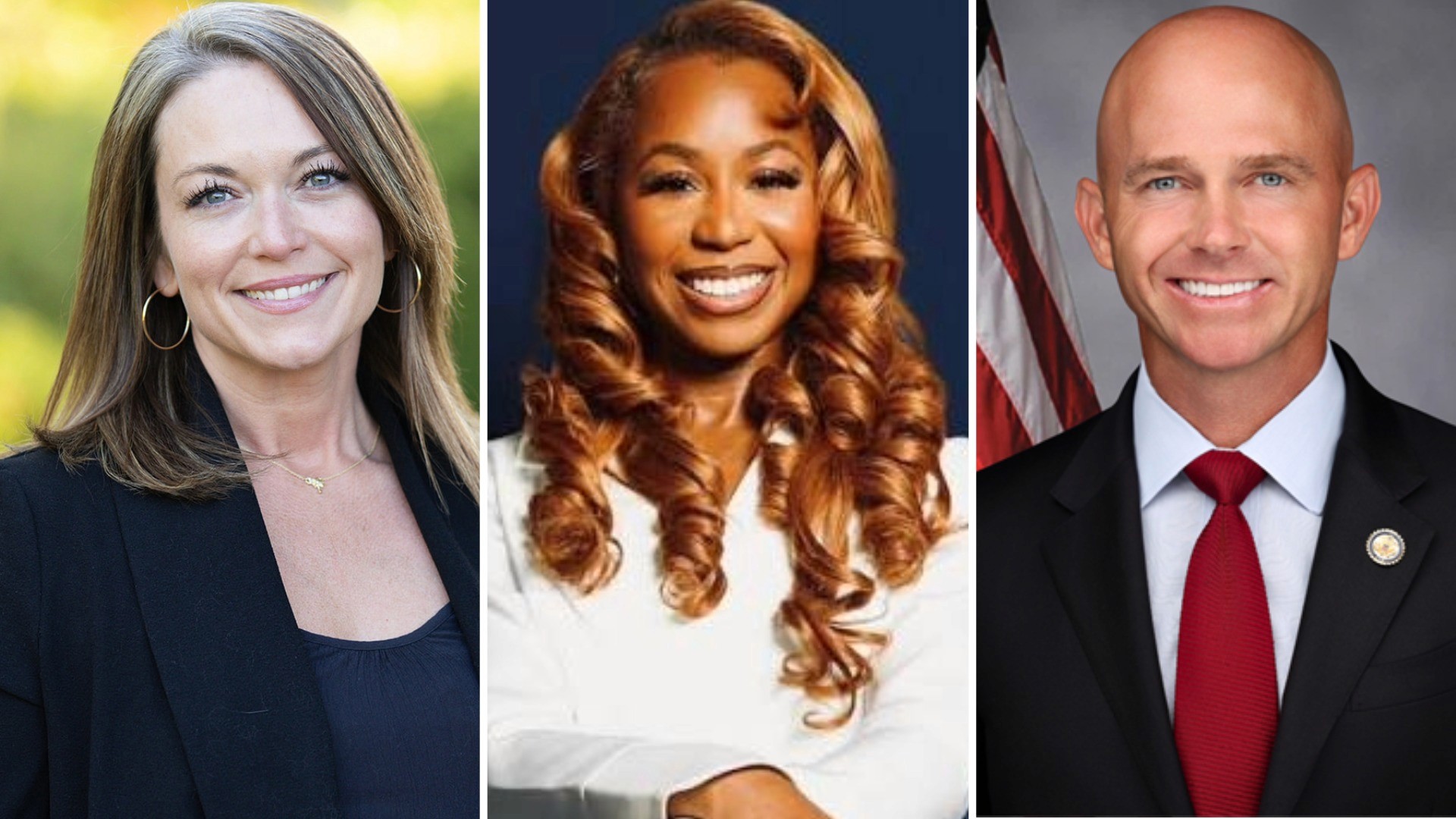 Image South Carolina District 4 U.S. House of Representatives candidates Jessica Ethridge (left), Courtney McClain (middle), and William Timmons (right)